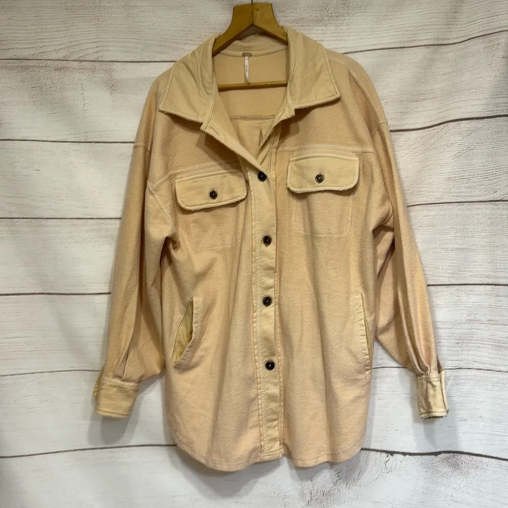 Free People Oversized Pale Pink Shacket - Picture 3 of 12